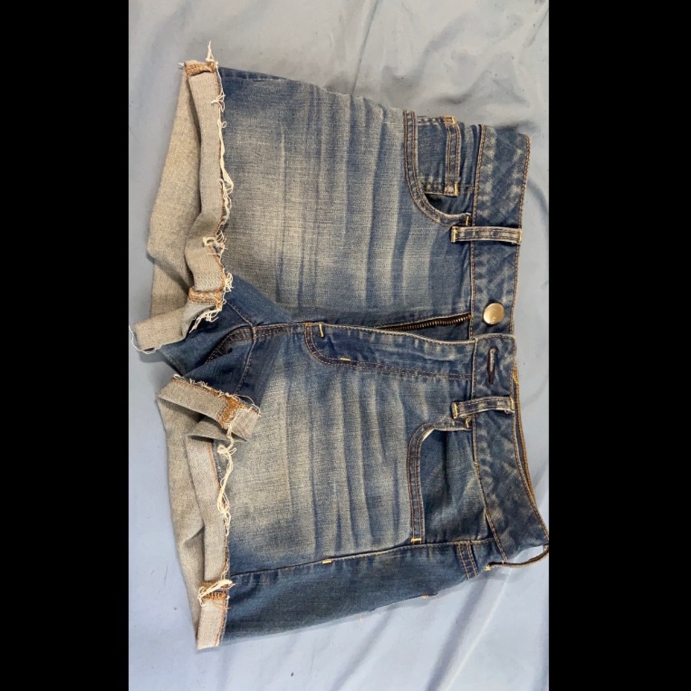 blue jean shorts